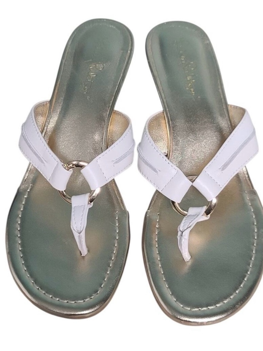 Lilly Pulitzer McKim White Leather Raffia Wedge Sandals